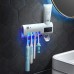 Smart UV Toothbrush Holder, Wall Mounted Automatic Toothpaste Dispenser UV Toothbrush Sterilizer